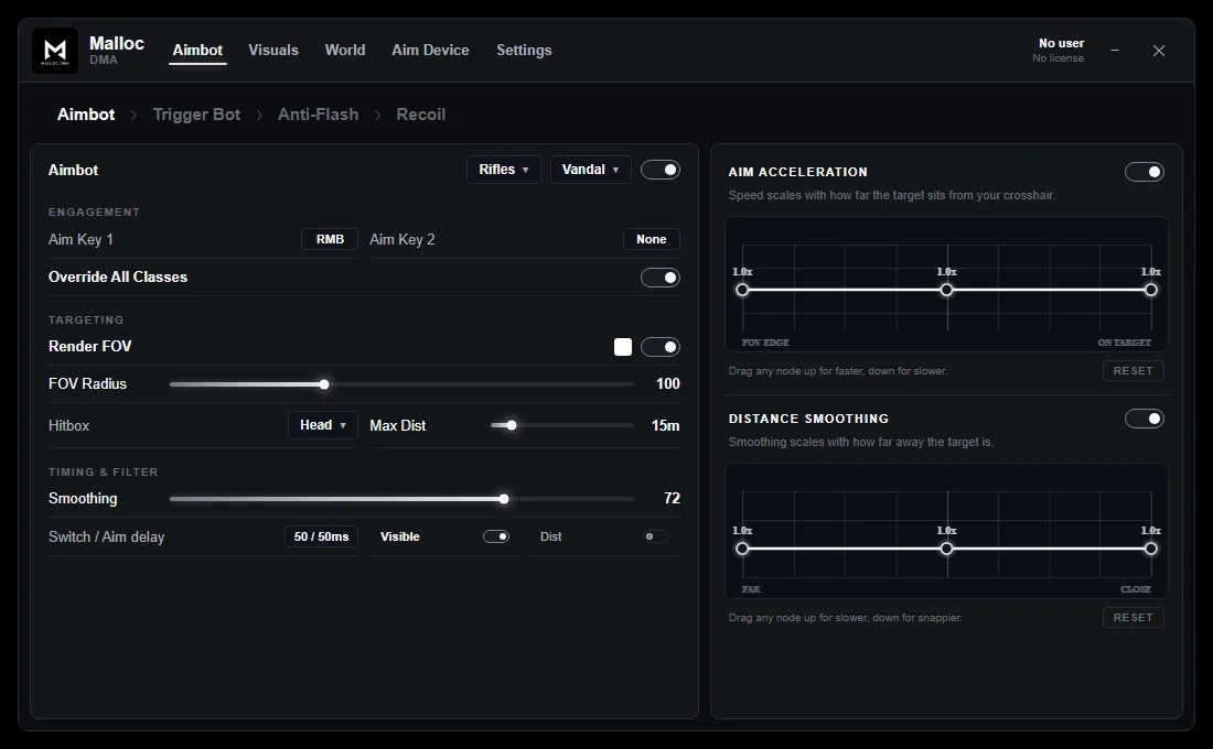Malloc DMA menu